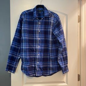 Ralph Lauren blue white stripe button down large nwot